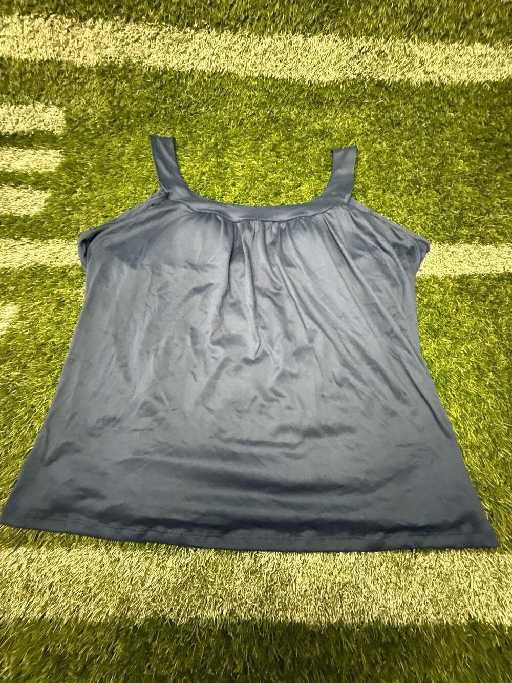 Unbranded Gray Built-In Bra Tank Top Camisole Flowy Square Neck 3XL